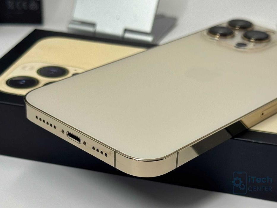 iPhone 13 Pro MAX 128GB Gold, 100% батерия, НЕРАЗЛИЧИМ ОТ НОВ, 1г. ГАРАНЦИЯ!