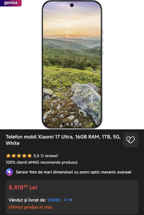 Xiaomi 17 ultra factura și garanție 24 de luni