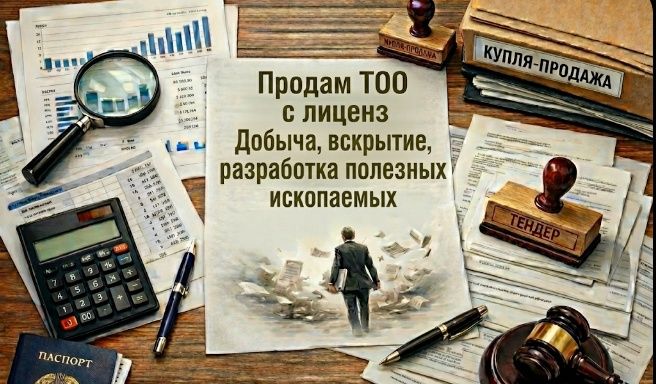 Продам ТОО с лиценз Добыча, вскрытие, разработка полезных ископаемых