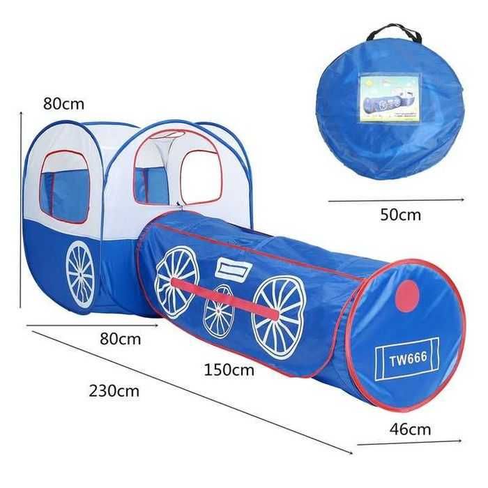 Детска играчка 2в1 палатка къща и тунел Влак
