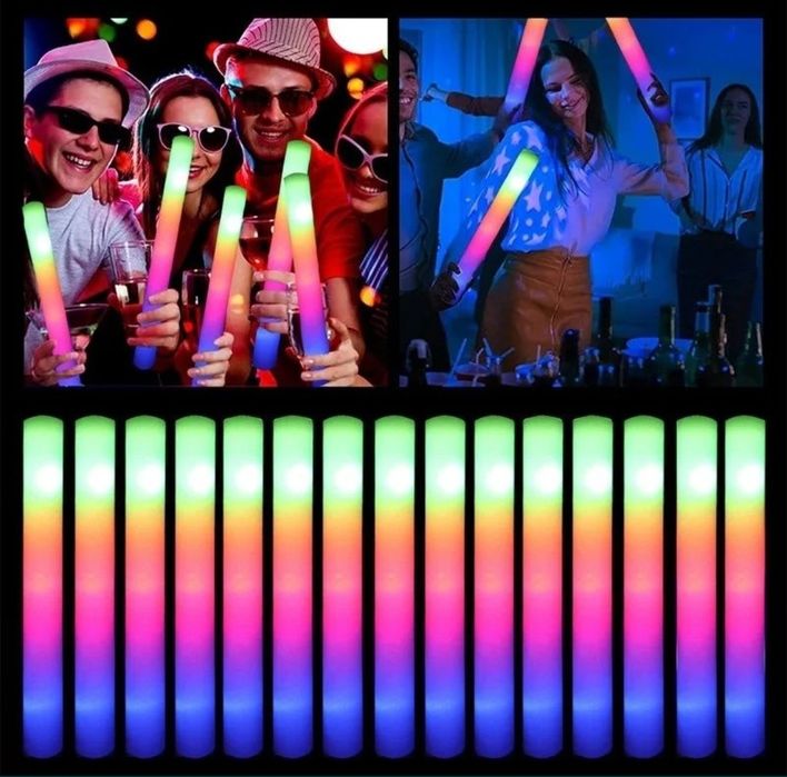 Baghete luminoase LED stick cu jocuri de lumini spuma party, nunta