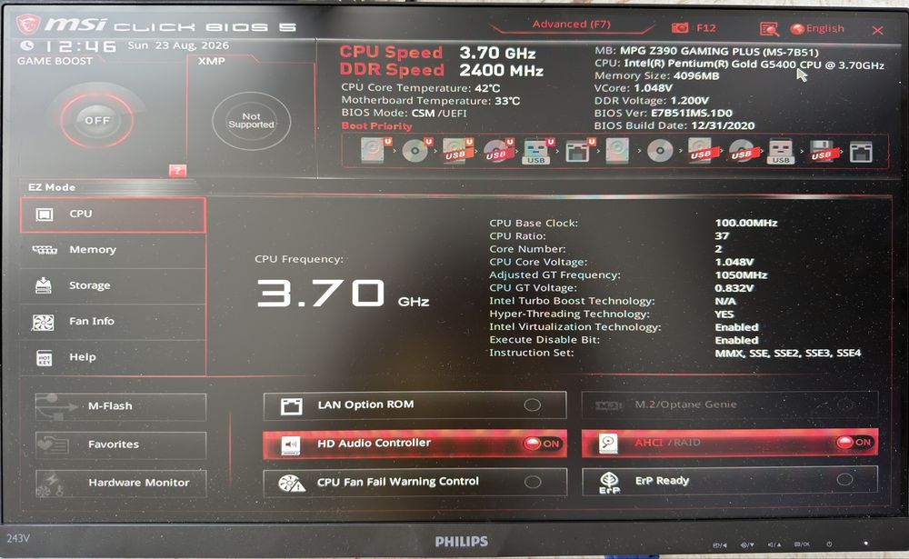 Дънна платка MSI Z390 gaming plus