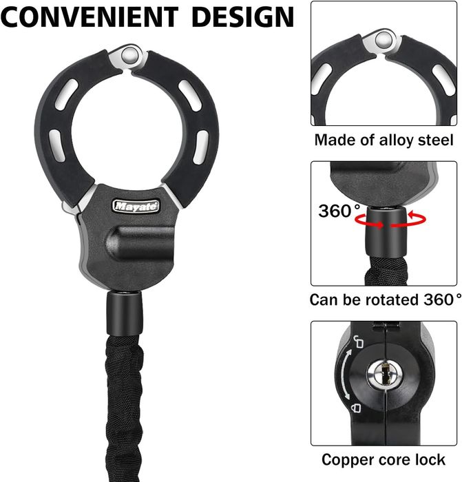 Брава против кражба за велосипед, скутер, ключалка тип белезници.