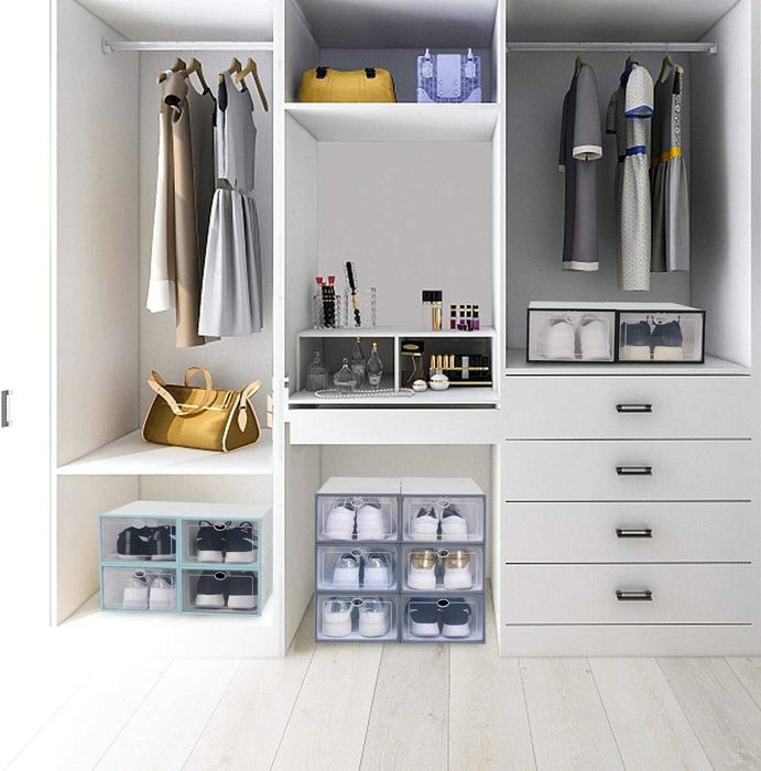 Комплект от 12 броя кутии за съхранение на обувки, Органайзер