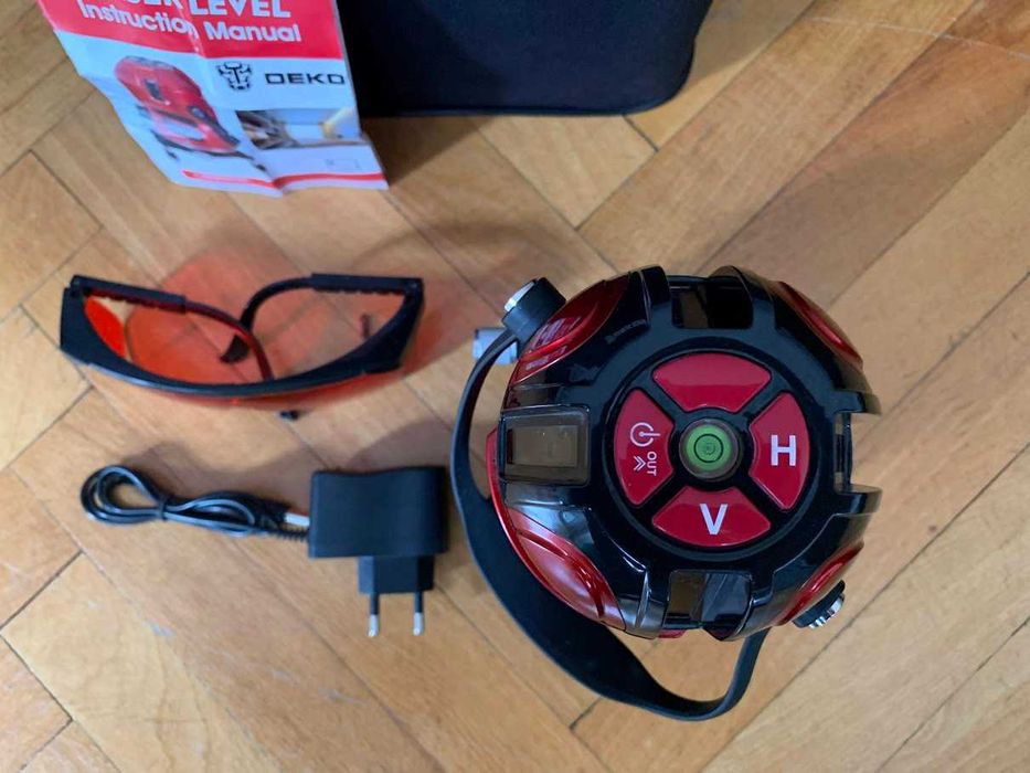 Самонивелиращ линеен лазерен нивелир 5 червени линии на 360 градуса