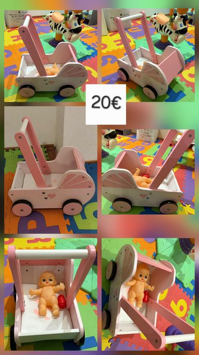 Дървена проходилка/ бебешка количка