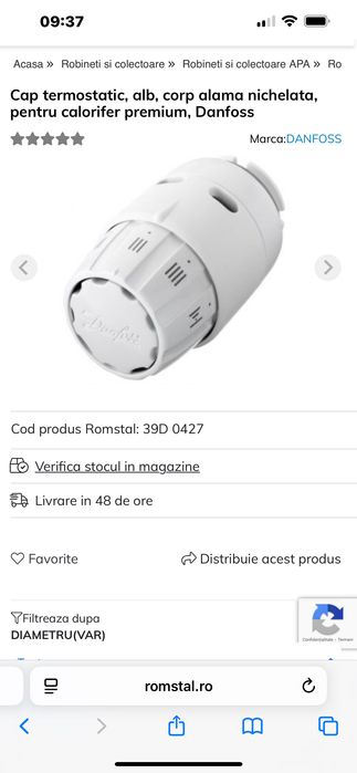 Cap termostatic apometru Danfoss RAS-C2