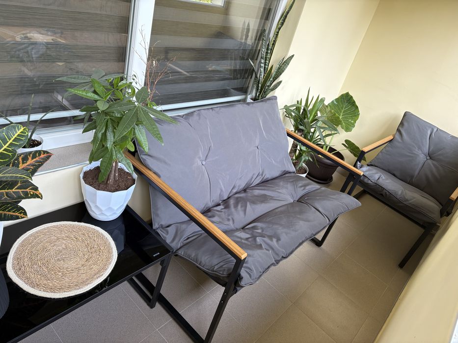 Градински сет с възглавници