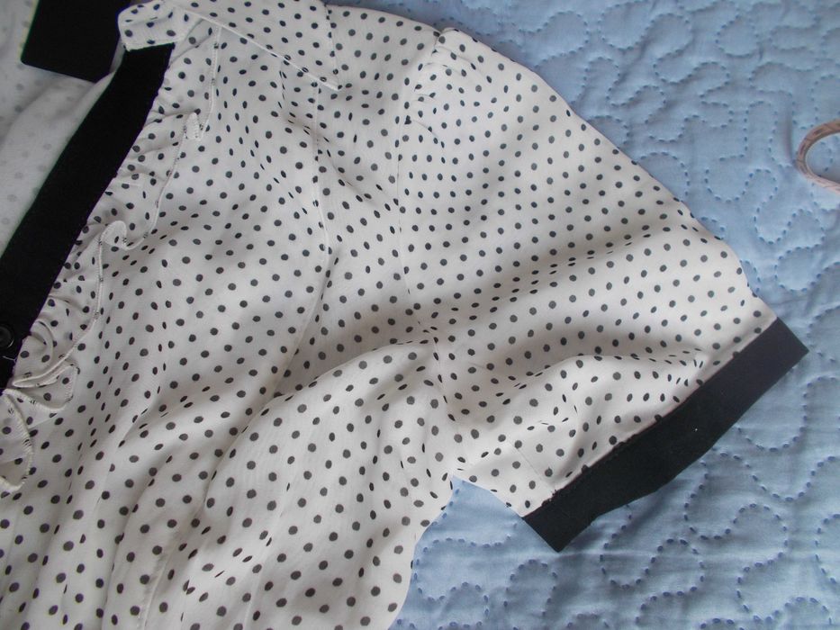 Camasa voal alb cu buline