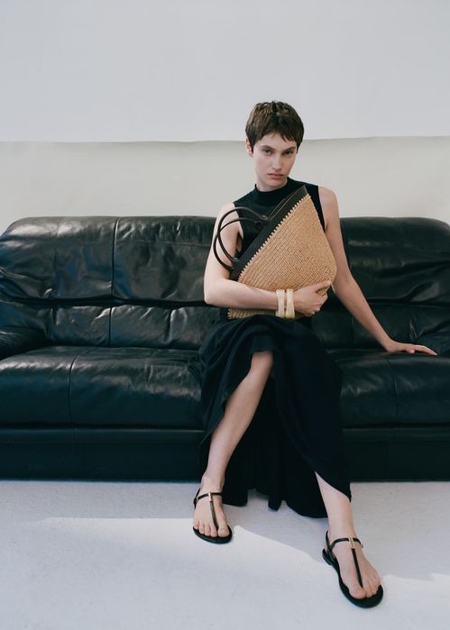 Уникална нова плетена чанта кошница Mango