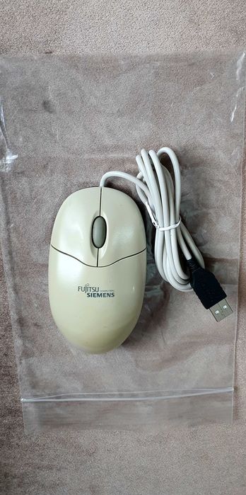 Mouse optic cu mufă USB - Fujitsu-Siemens/Genius, alb/negru