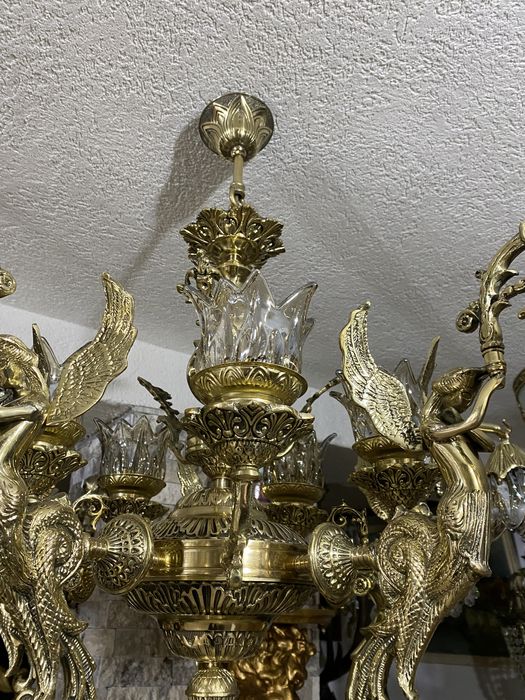 Candelabru bronz masiv 10 becuri