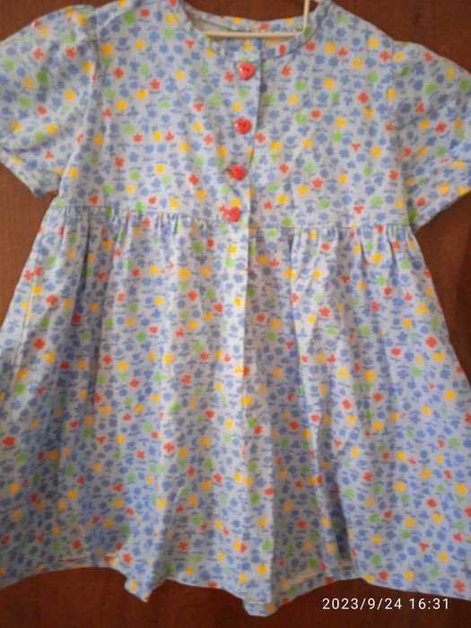 Детска памучна рокличка за момиченце година и половина - две