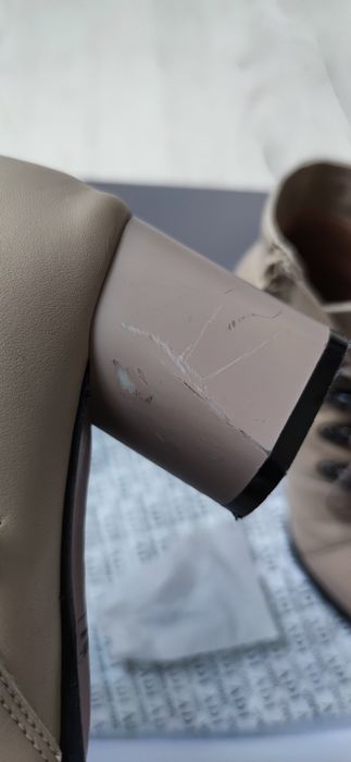 Елегантни дамски боти ADI/Пещера, таупе, ест. кожа/лак, номер 36