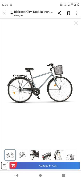 Bicicleta City, Roti 28 Inch, Frana V-Brake, Portbagaj, Aparatori Alum