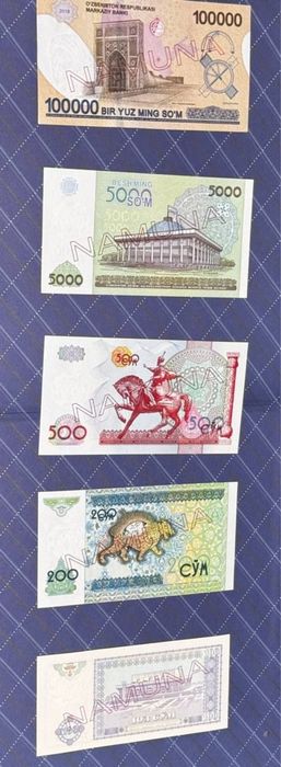 Банкноты. Намуна пуллари.