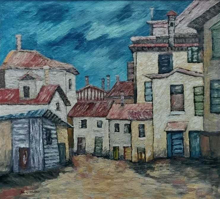 Jean Cheller (German) Ulei pe pânză, Semnat, Dimensiuni 73 x 78 cm