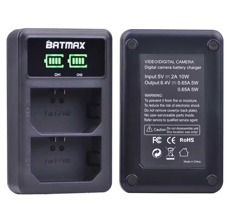 Двойно зарядно за батерии NP-FZ100 за Sony A7 III , A7 IV , A6600 и др