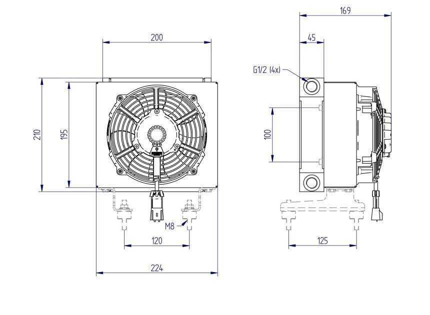 Racitor ulei 12v 120W 25 -100 litri/minut