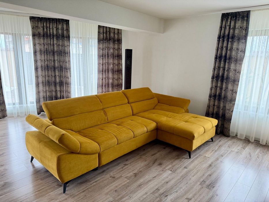 Coltar/canapea extensibil Bridge 297/171 cm 4 persoane galben mustar