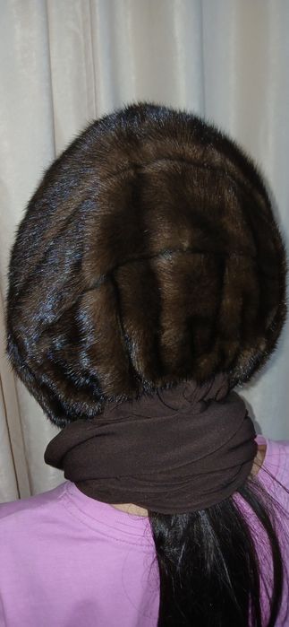 Норковая косынка шапка