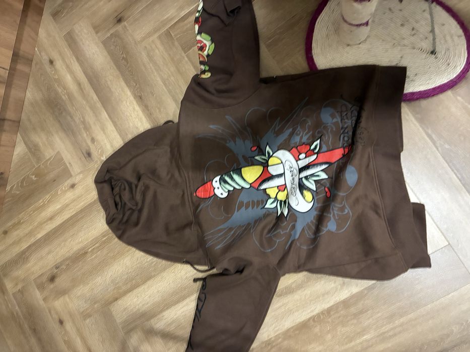 зипка ed hardy коричневая