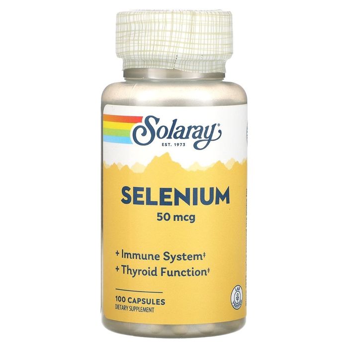 Селен, Solaray, Selenium
50 мкг. 100 вегетарианских капсул