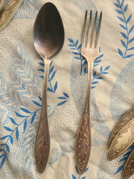 Ложки и вилки мельхиоровые 17 см