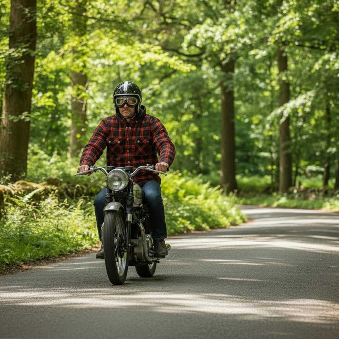 Camasa Geaca moto cu kevlar (rating AA), protectii nivel 2 Black Forge