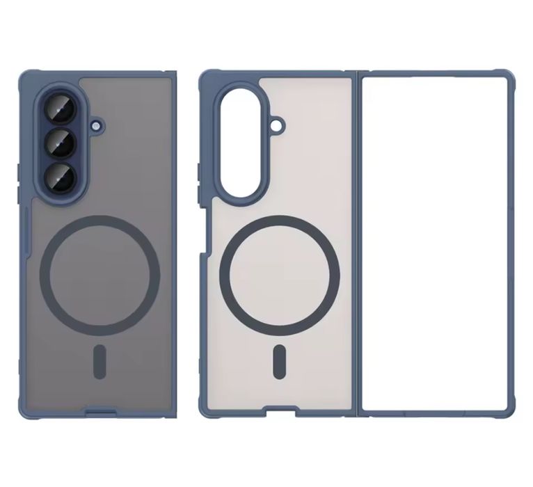 Samsung Z FOLD 7 Husa Magsafe Fata Spate Plastic Neagra / Albastra