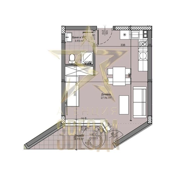 Едностаен в нова луксозна сграда