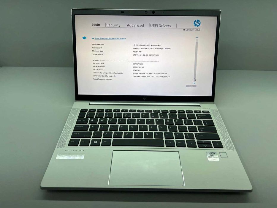 Laptop SH Hp EliteBook 830 G7 i5-10310U 16gb RAM SSD 512 Disp Privacy
