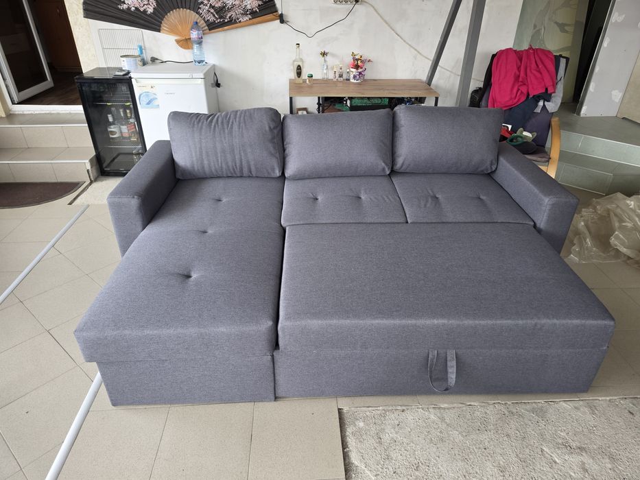 Чисто нови ъглови дивани, разтегателни с ракла