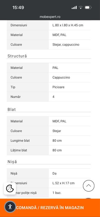 BRIDGET Măsuță de cafea Mobexpert