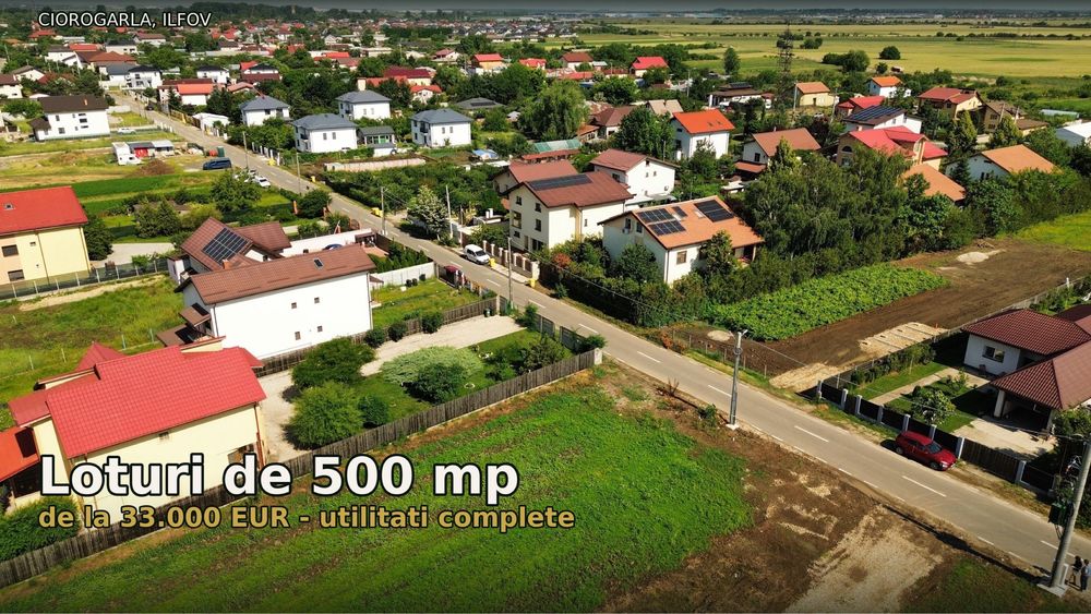 Teren de vanzare Ciorogarla, 500 mp, utilitati complete