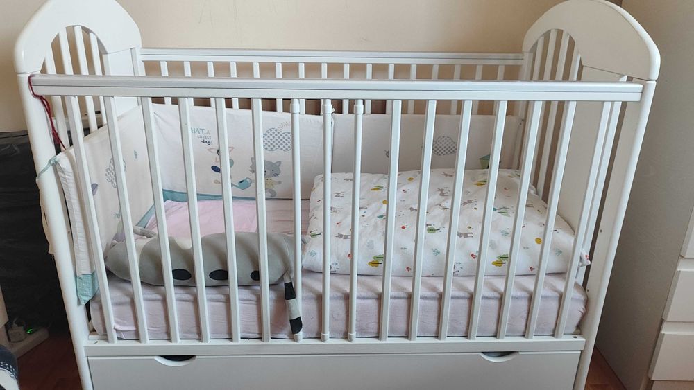 TYMON дървена кошара 60X120CM с матрак PIER CARDIN