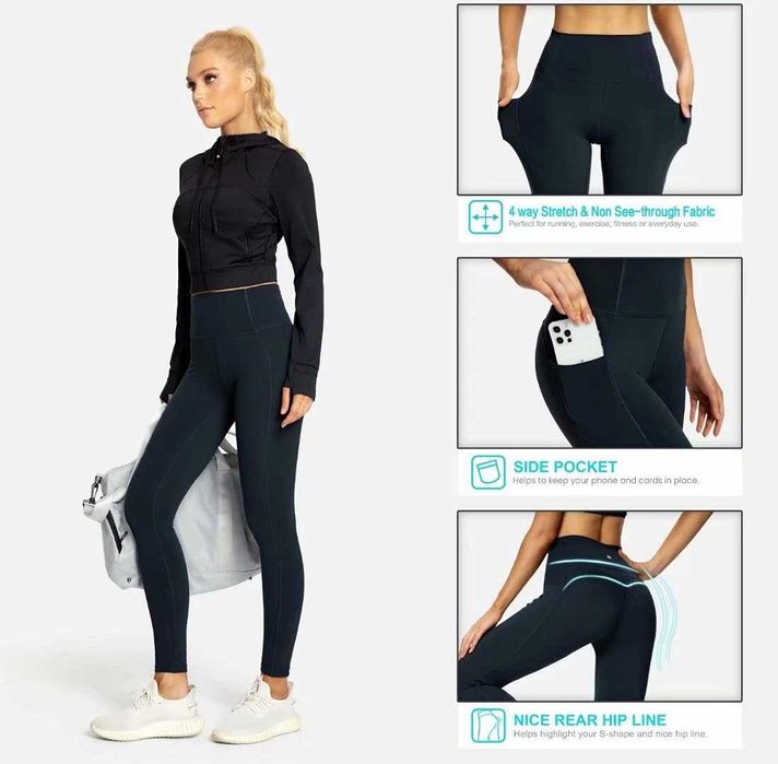 Дамски спортен клин с висока талия QUEENIEKE – син, XXL