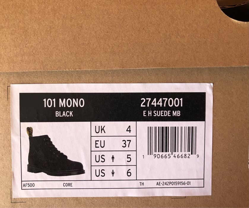 Dr. Martens 101 Mono Suede Boots ОРИГИНАЛ дамски боти/кубинки 37/23,5