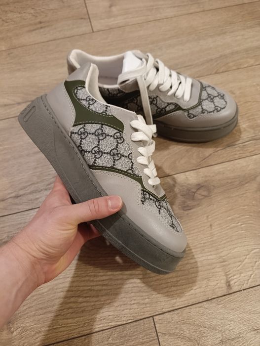 Adidasi/Sneakers Gucci Model Nou – Combinație Gri/Verde