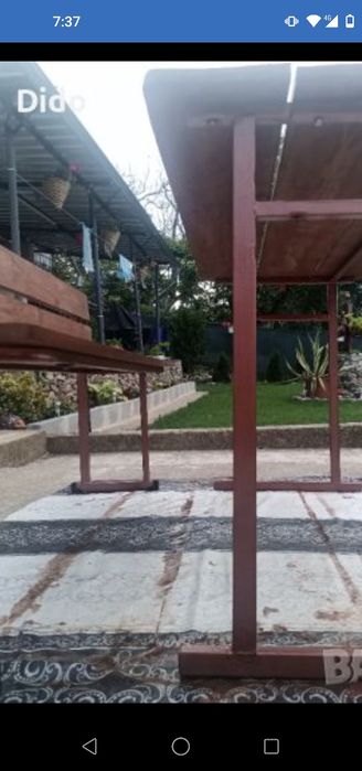 Пейка и маса за деца.Боядисана и лакирана .