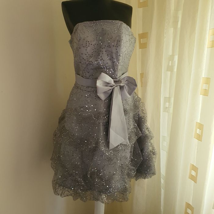 Rochie cu paiete gri argintie