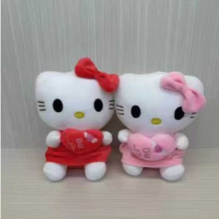 Плюшена играчка Hello Kitty, Розова/Червена, Височина 25 см
