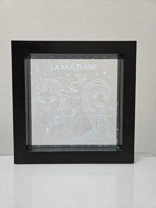 Lampă LED - La Mulți Ani - FROZEN - ELSA, ANA & OLAF - Gravata Manual