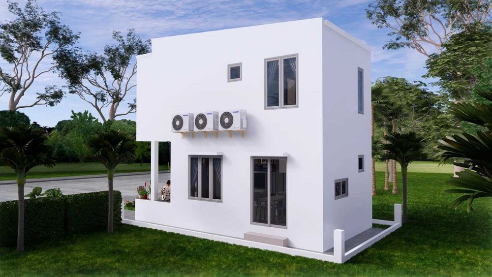 НА ИЗПЛАЩАНЕ - Двуетажна сглобяема къща с 2 спални, 77 кв. м