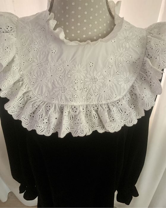 Rochie din catifea guler embroided Paris Atelier Other Stories