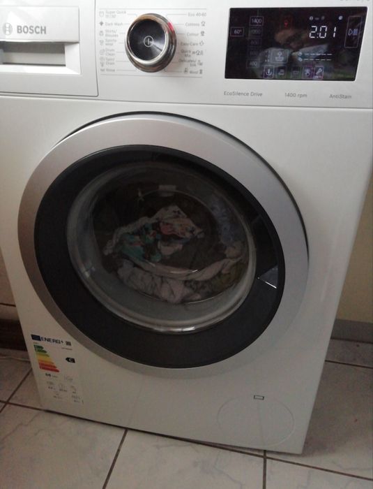 Masina de spalat rufe Bosch WAU28R60BY, 9 kg, 1400 RPM, Clasa C, EcoSilence Drive, AntiPete, Super Quick 30, Alb