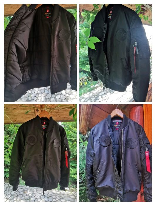 GEACA Bomber Alpha industries NASA MA-1 Black Stealth Edition* Pilot