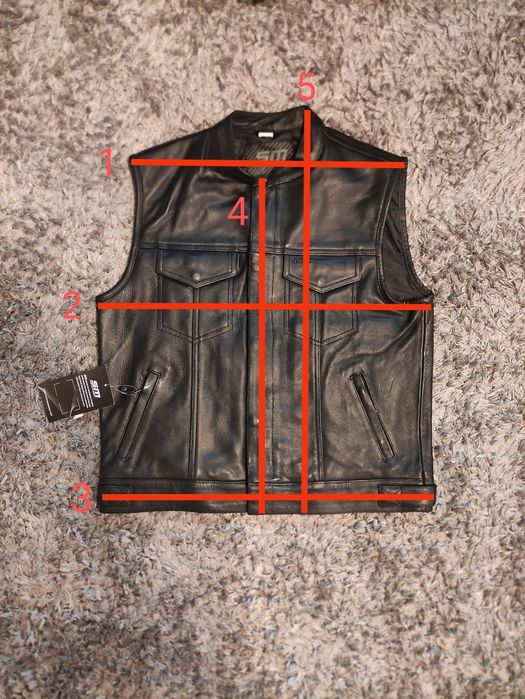 Vesta moto din piele naturala mărimea M, L, XL, 2XL, 3XL și 4XL