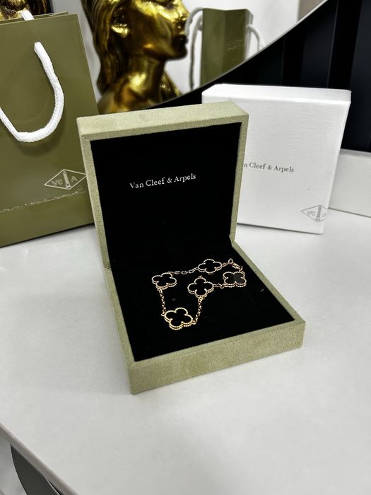 Brățară Van Cleef & Arpels Vintage Alhambra Onyx 5 Motifs Full Set