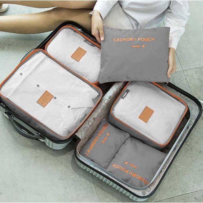 Set organizator bagaj calatorie 6 piese haine incaltaminte accesorii